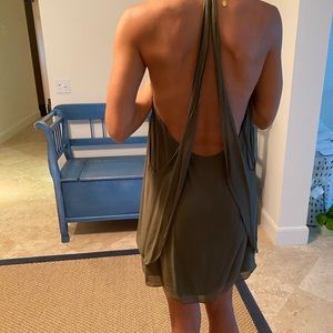 Alice and Olivia Army Green Backless Dress